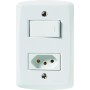 Interruptor Simples + Tomada 10A com Placa Lux²  4x2 Tramontina