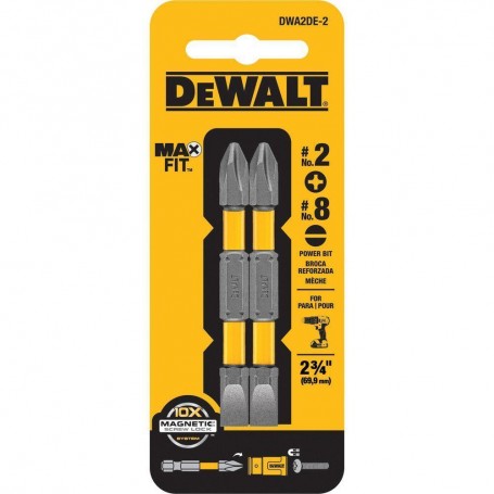 Bits Ponta Dupla Cruzada / Fenda N.2 Max Fit DeWalt