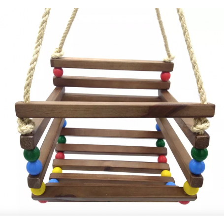 Cadeirinha De Balanço Em Madeira e Sisal Infanto Juvenil Medio