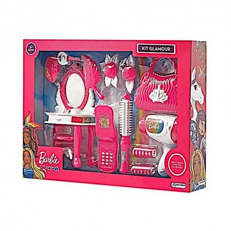 Kit Glamour da Barbie Dreamtopia com 12 itens Multikids