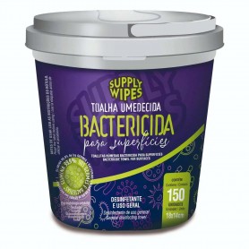 Lenço Umedecido Bactericida Superficies Supply Wipes Com 150un