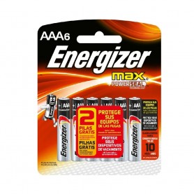 Pilha Alcalina AAA (palito) 1,5V com 6 unid. Energizer Max