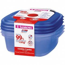 Potes Plástico Ultra Protect Sanremo 1,3l - Conjunto 3 potes