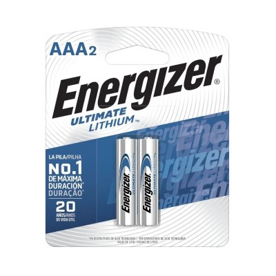 Pilha Energizer Lithium AAA - L92 palito - cartela com 2 pilhas