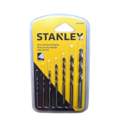 Kit de Brocas P/ Aço 7 Pecas de 2mm a 6mm Stanley