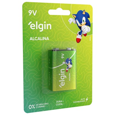 Bateria 9v Elgin Alcalina
