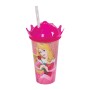 Copo com Canudo Coroa Bela Adormecida Aurora 500ml Disney Plasutil