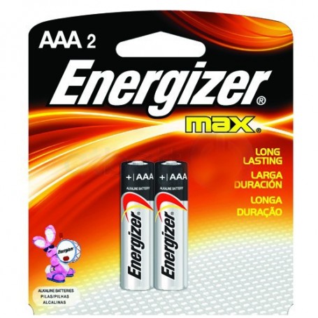 Pilha Alcalina AAA (palito) 1,5V com 2 unid. Energizer Max