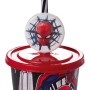 Copo com Tampa e Canudo 500 ml - Homem Aranha Plasutil