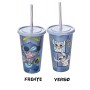 Copo Stitch 500 Ml C/ Tampa e Canudo Disney Plasutil