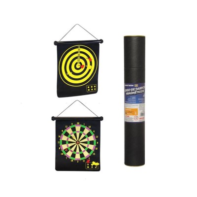 Jogo de Dardos Magneticos Com Alvo Dupla Face + 6 Dardos 45x42cm Western