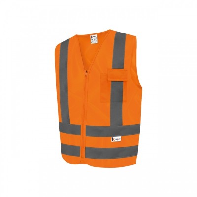 Colete de Sinalização Com Bolso Laranja Fluorescente - Tam M
