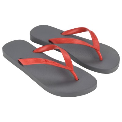 Chinelo Sandalia Ipanema Classica Grafite Com Tira Vermelha