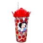 Copo com Canudo Coroa Branca de Neve 500ml Disney Plasutil