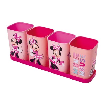 Porta Canetas C/ Bandeja Minnie - 5 Pcs Disney Plasutil