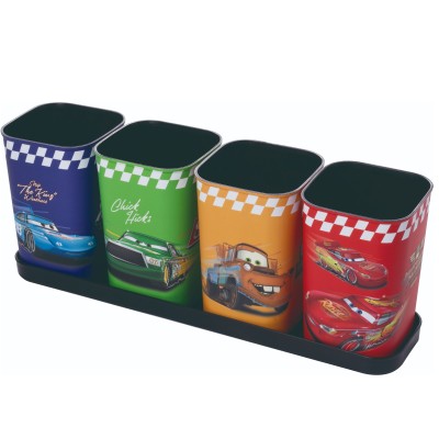 Porta Canetas C/ Bandeja Carros - 5 Pcs Disney Plasutil