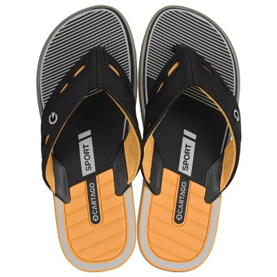 Chinelo Sandalia Ipanema Cartago Dallas Cinza e Preto C/ Amarelo
