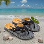 Chinelo Sandalia Ipanema Cartago Dallas Cinza e Preto C/ Amarelo
