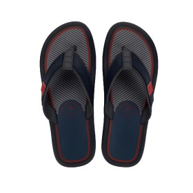 Chinelo Sandalia Ipanema Cartago Maiorca Essencial Cinza e Azul C/ Vermelho
