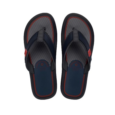 Chinelo Sandalia Ipanema Cartago Maiorca Essencial Cinza e Azul C/ Vermelho