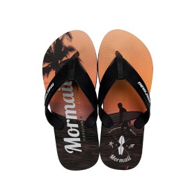 Chinelo Sandalia Mormaii Tropical Preto e Laranja