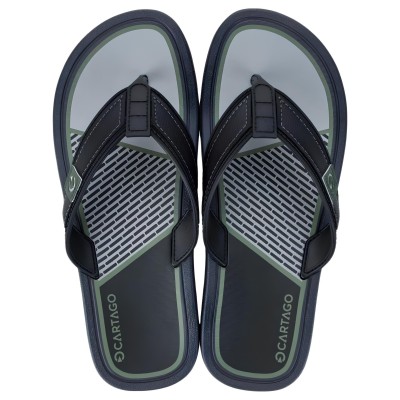Chinelo Sandalia Ipanema Cartago Maiorca Essencial Cinza e Preto c/ Verde
