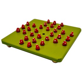 Jogo Educativo Resta 1 em Madeira Artesanal 18x18cm