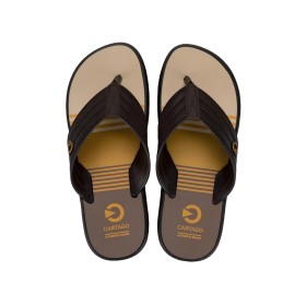 Chinelo Sandalia Ipanema Cartago Montreal Marrom com Amarelo