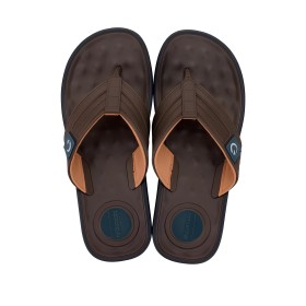 Chinelo Sandalia Cartago Alabama Marrom e Bege C/ Cinza