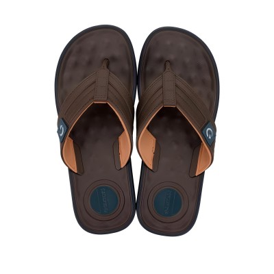 Chinelo Sandalia Cartago Alabama Marrom e Bege C/ Cinza