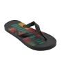 Chinelo Sandalia Mormaii Tropical Preto e Vermelho c/ Verde