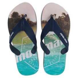 Chinelo Sandalia Mormaii Tropical Preto e Azul c/ Verde