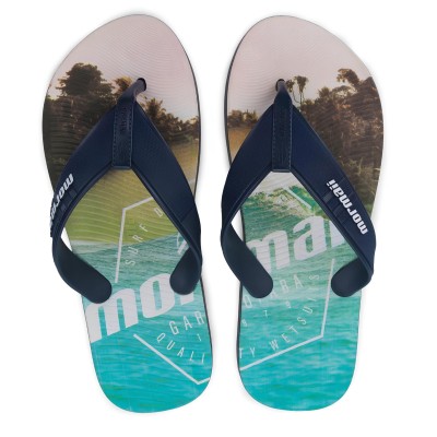 Chinelo Sandalia Mormaii Tropical Preto e Azul c/ Verde