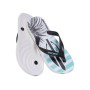 Chinelo Sandalia Mormaii Tropical Branco e Preto c/ Azul