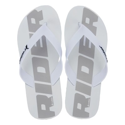 Chinelo Sandalia Rider Feel Urban Branco com Cinza