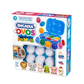 Kit de Aprendizado de Cores e Animais Encaixa Ovos Pakitoys