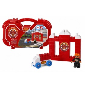 Maleta  C/ Kit de Blocos de Montar Tema Bombeiros Pakitoys
