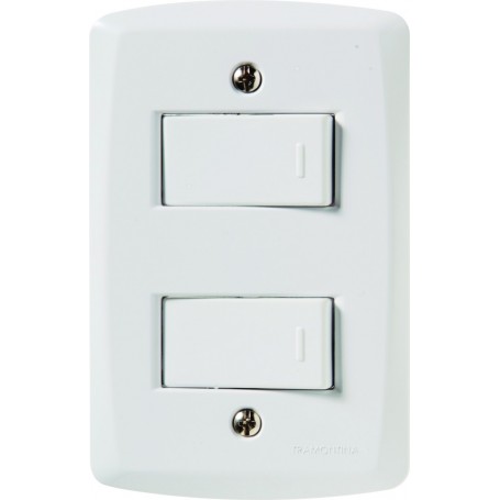 Interruptor Duplo Simples com Placa Lux²  4x2 Tramontina