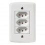Tomada Tripla 10A com Placa Lux²  4x2 Tramontina